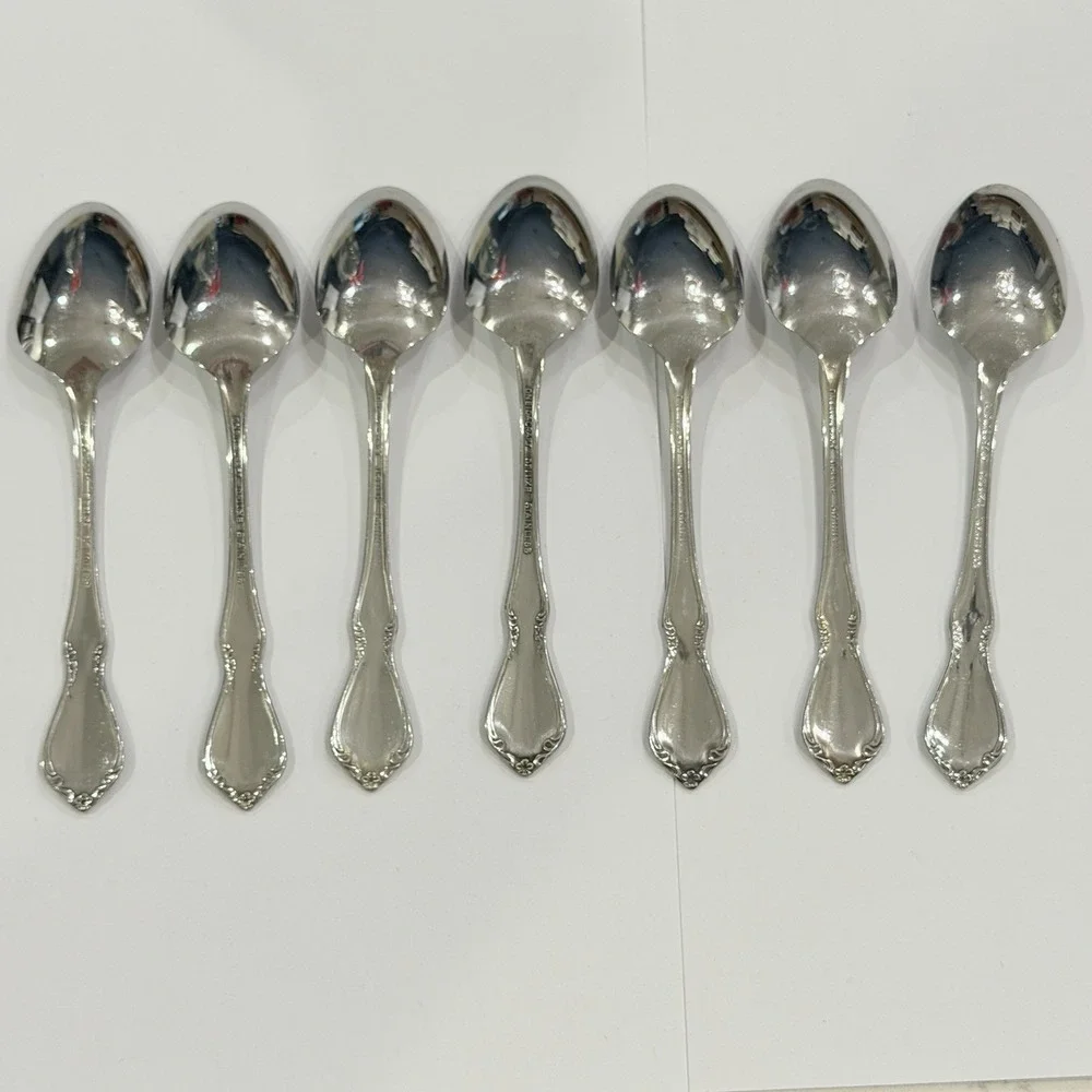 Oneidacraft Deluxe Chateau Teaspoons Set of 7 Stainless Steel 6 1/8